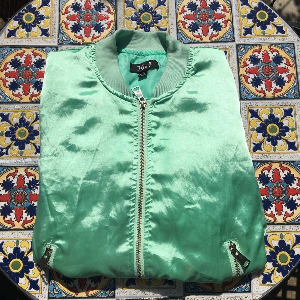 Aqua bomber jacket